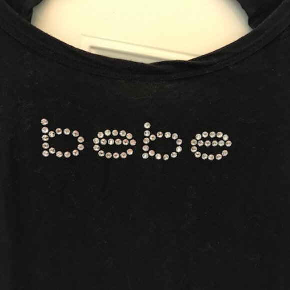 bebe Black Stretch Cotton shirt size S - Picture 2 of 4